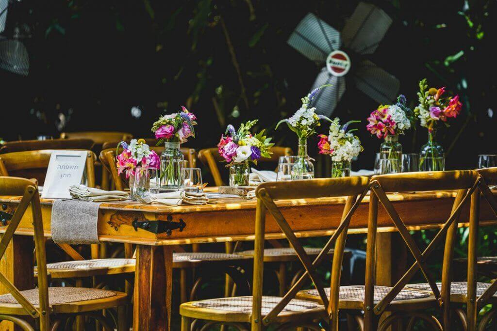 מבט לאזור הושבה חתונה בקיבוץ